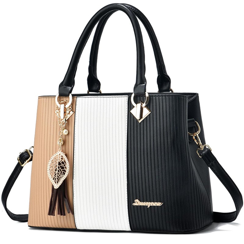 SiMYEER Purses and Handbags for Women Leather Tote Shoulder Bag Medium Satchel Purse Top Handle Bags for Ladies - Image 1