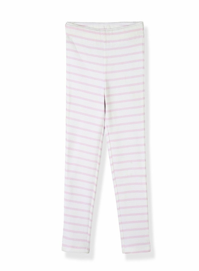 Cherry Crumble Grey Striped 100% Cotton Casual Wear Regular Fit Summer Legging for Girls - Image 1