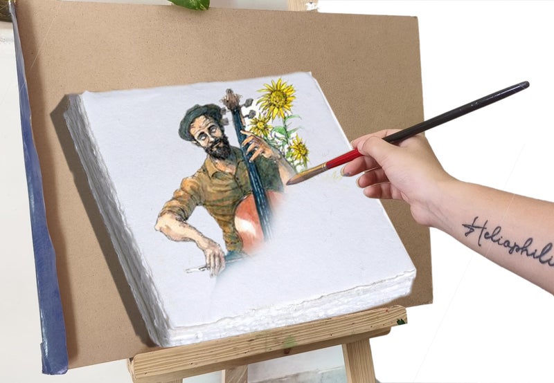 HLC 50 Pack Cotton Watercolor Paper with Deckle Edge 200 GSM Rough Textured Watercolor Paper for Writing - Image 2