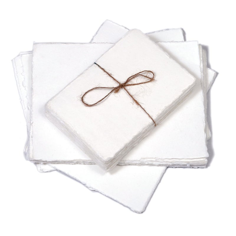 HLC 50 Pack Cotton Watercolor Paper with Deckle Edge 200 GSM Rough Textured Watercolor Paper for Writing - Image 4