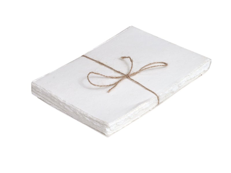 HLC 50 Pack Cotton Watercolor Paper with Deckle Edge 200 GSM Rough Textured Watercolor Paper for Writing - Image 1
