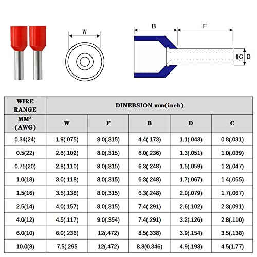 XHF 1000 PCS AWG 16/1.5mm² Wire Ferrules Insulated Copper Crimp Connectors, Crimp Pin Cord End Terminals Black - Image 3