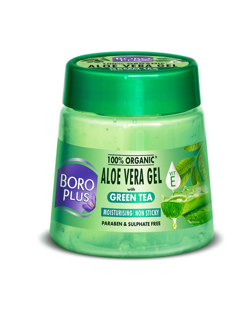 Boroplus Aloe Vera Gel With Green Tea 100% For Skin Hair Rich In Vitamin E And Antiseptic Herbs For Smooth - Image 1