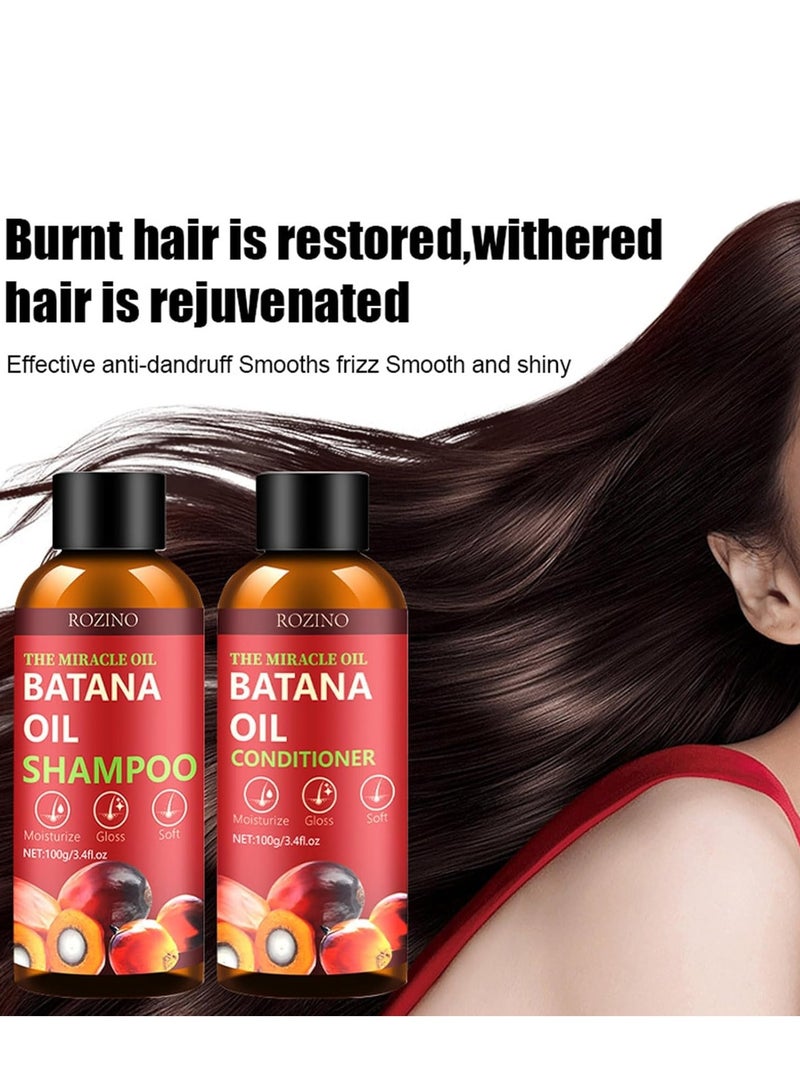 روزينو مجموعة شامبو وبلسم زيت باتانا ، شامبو باتانا لنمو الشعر لتساقط الشعر وتساقطه ، مجموعة شامبو وبلسم نمو الشعر لجميع أنماط الشعر للرجال والنساء - Image 5