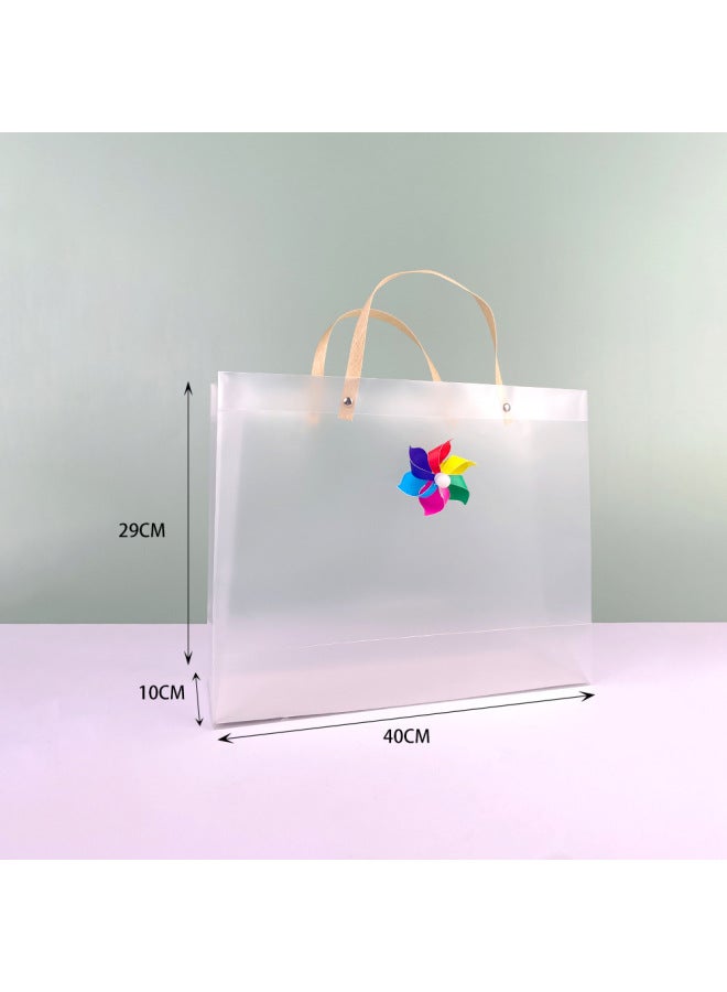 Children's Day 61 Transparent Bag Mini Windmill Decoration Wind Swivel Holiday Gift Bag Kindergarten Tote Bag-Color:Paper Row 40*10*29 Six-leaf Six-color 8CM Windmill-Specifications:10 Wholesale