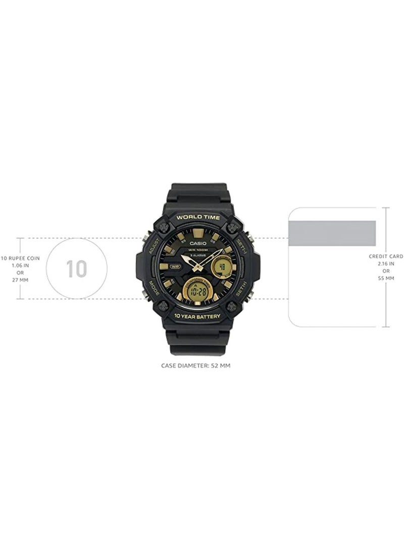 CASIO Men's Digital Analog Black Dial Resin Band Watch AEQ-120W-9AVDF - Image 5