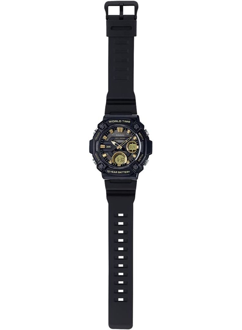 CASIO Men's Digital Analog Black Dial Resin Band Watch AEQ-120W-9AVDF - Image 4