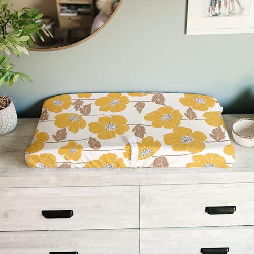 Sorrel + Fern Baby Changing Pad Cover 2-Pack for Girls (Poppy Fields) - Premium Fitted Sheets Baby Diaper Changing Table Cover - Buttery Soft Cotton Blend - Image 2