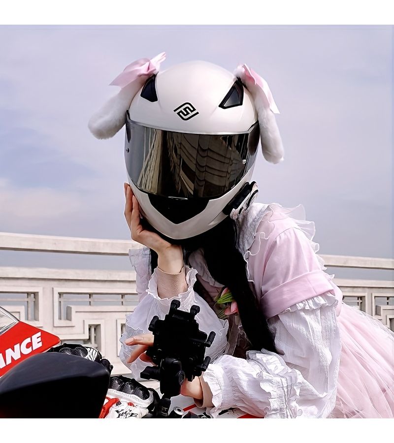 Black Cat And Rabbit Ears Motorcycle Helmet Accessory Unisex - Image 2