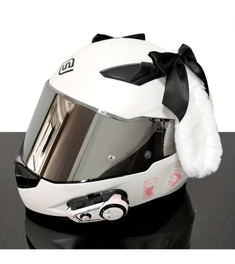 Black Cat And Rabbit Ears Motorcycle Helmet Accessory Unisex - Image 5