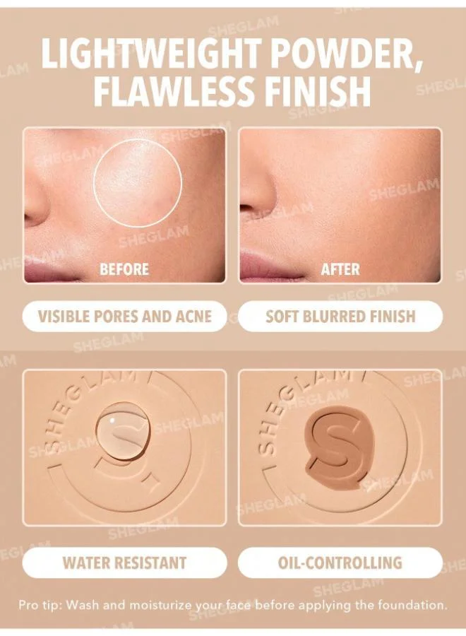 SHEGLAM SHEGLAM Skin-Focus High Coverage Powder Foundation-Honey