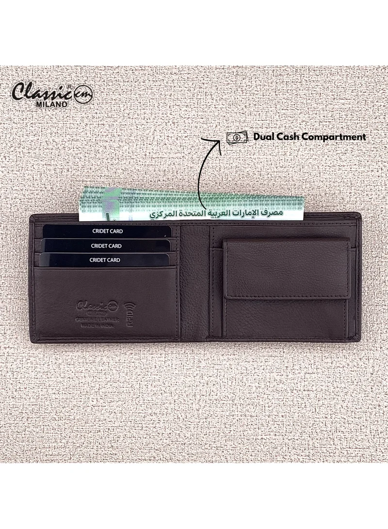 Classic Milano Classic Milano Genuine Leather Wallet for Men – Slim Bifold Men’s Wallet with RFID Blocking, Multiple Card Slots – Stylish Mens Purse Wallets Gift for Husband, Father