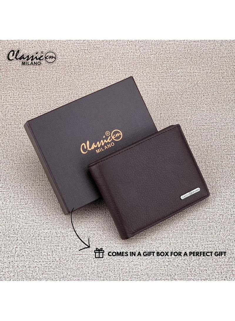 Classic Milano Brown (CNH-3) Classic Milano Genuine Leather Wallet for Men – Slim Bifold Men’s Wallet with RFID Blocking, Multiple Card Slots – Stylish Mens Purse Wallets Gift for Husband, Father for Men | Best Price UAE