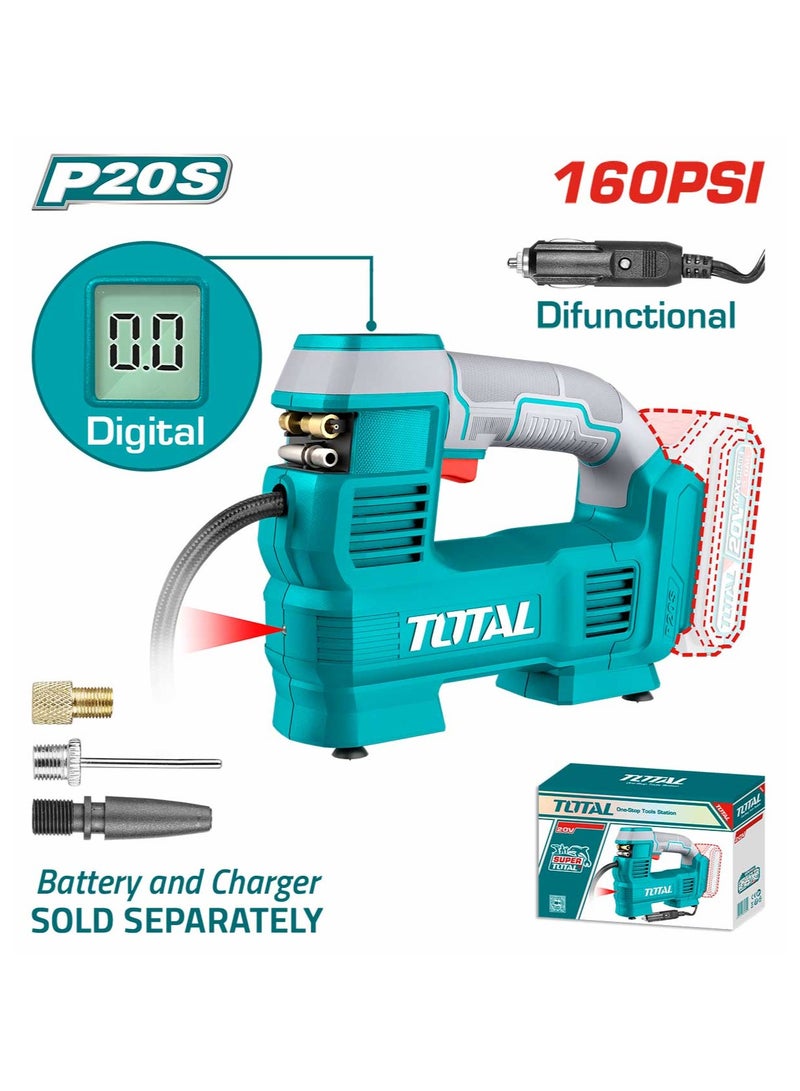 TOTAL Digital Cordless auto air compressor