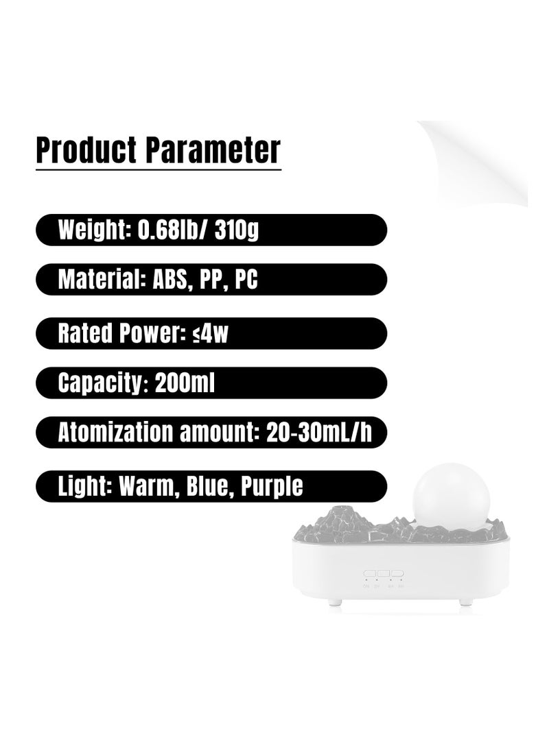 SOLARAE جهاز ترطيب الهواء برائحة البركان، 200 مل جهاز ترطيب/مرطب بالموجات فوق الصوتية، شكل قنديل البحر مع لهب وبركان، هادئ، مؤقت وإيقاف تلقائي عند عدم وجود ماء، للمنزل، غرفة النوم، المكتب، هدية - Image 5