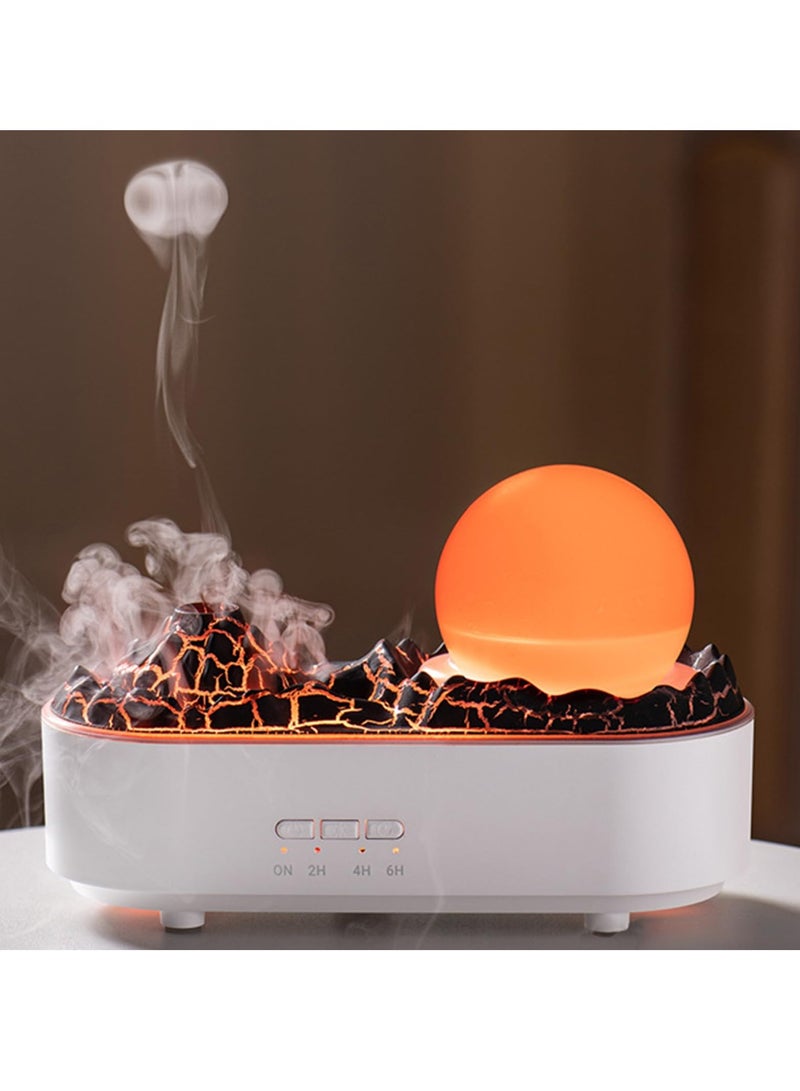 SOLARAE جهاز ترطيب الهواء برائحة البركان، 200 مل جهاز ترطيب/مرطب بالموجات فوق الصوتية، شكل قنديل البحر مع لهب وبركان، هادئ، مؤقت وإيقاف تلقائي عند عدم وجود ماء، للمنزل، غرفة النوم، المكتب، هدية - Image 1