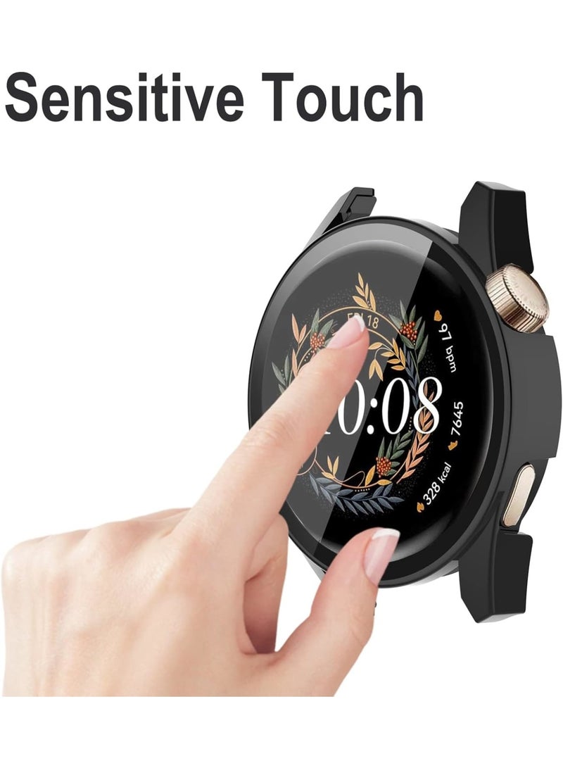 SOLARAE Case for Huawei Watch GT 3 42mm, 2Pack All-around Ultra Thin Anti-Scratch Bumper, Anti Scratch Tempered glass with watch case protector(2 Colors) - Image 2