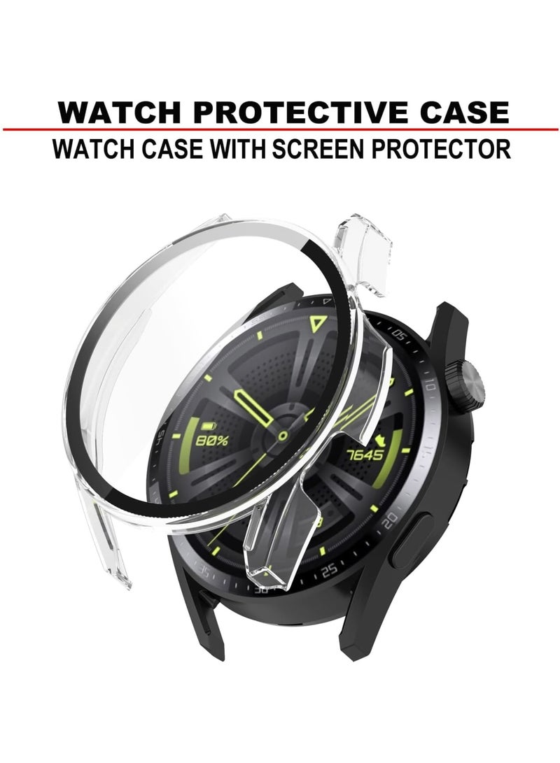 SOLARAE Case for Huawei Watch GT 3 42mm, 2Pack All-around Ultra Thin Anti-Scratch Bumper, Anti Scratch Tempered glass with watch case protector(2 Colors) - Image 5