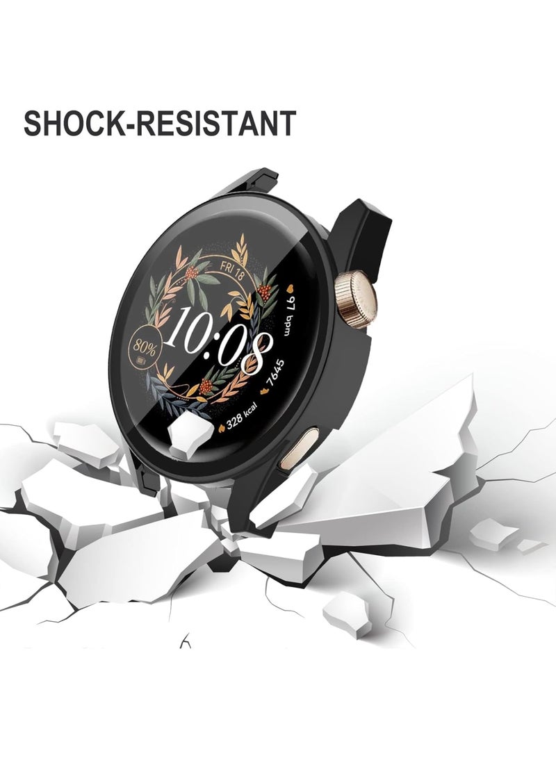 SOLARAE Case for Huawei Watch GT 3 42mm, 2Pack All-around Ultra Thin Anti-Scratch Bumper, Anti Scratch Tempered glass with watch case protector(2 Colors) - Image 3