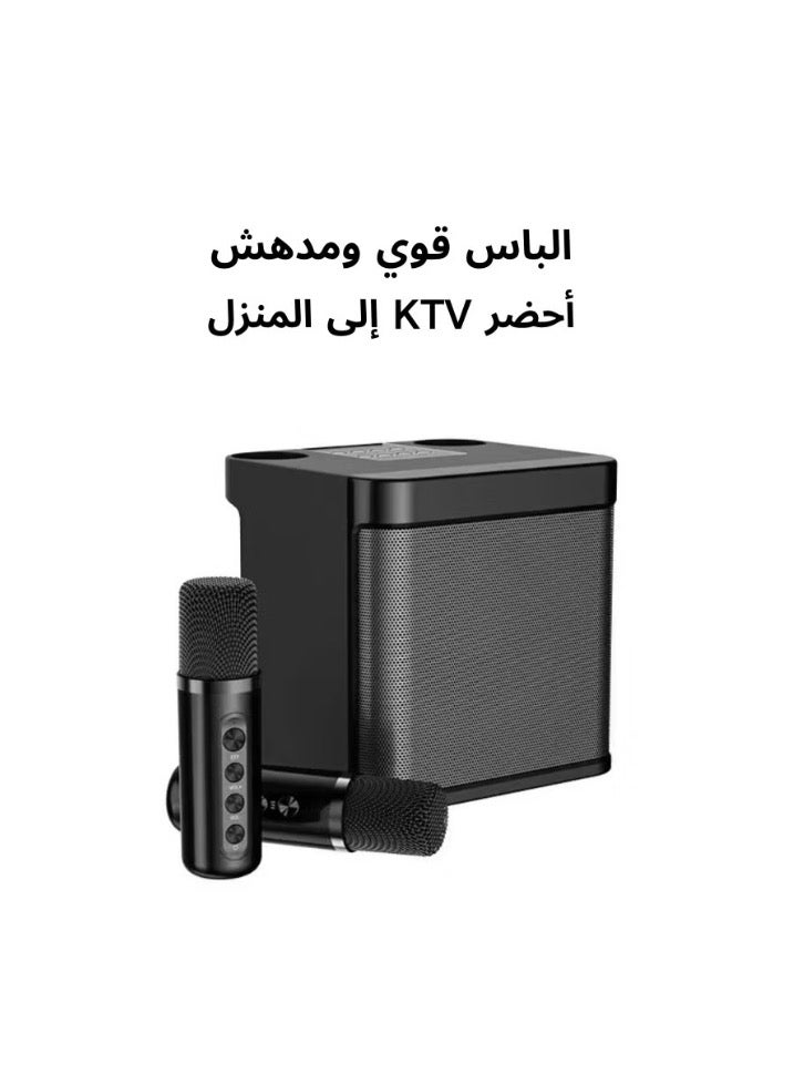 DLP Mini Karaoke Machine Set, Portable Bluetooth Speaker with 2 Wireless Karaoke Microphones,Singing Machine Karaoke System for Kids Adult  - Image 1