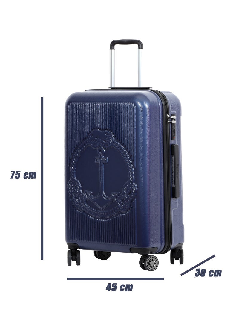 بيج ديزاين تصميم محيط خفيف الوزن للحمل مع عجلة دوارة ونظام قفل أزرق كحلي مقاس 28 بوصة - Image 2