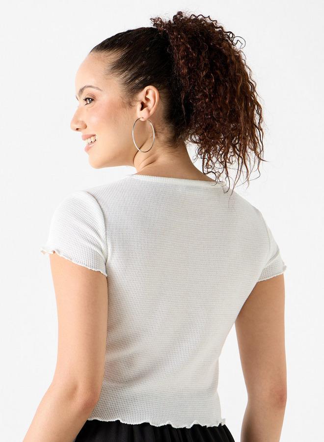 SP Characters Harvard University Print Round Neck T-shirt with Short Sleeves - Image 3