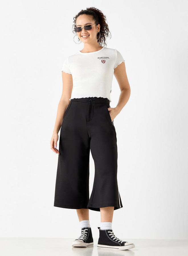 SP Characters Harvard University Print Round Neck T-shirt with Short Sleeves - Image 2