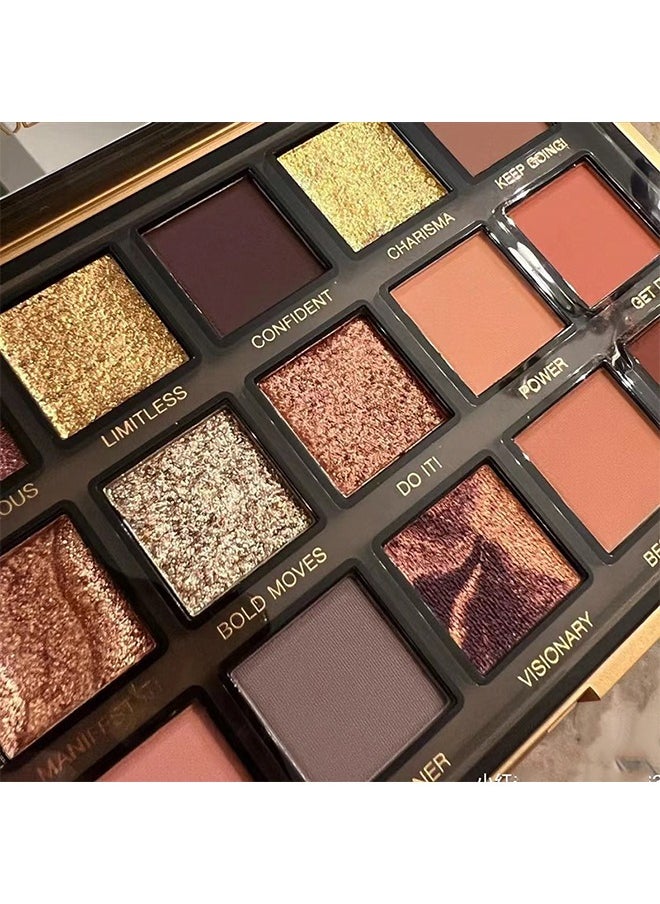 Julystar Empowered - Eyeshadow palette Multicolour, 18 Color Eye Shadow Plate, Glitter Matte Natural Neutral Colorful Eyeshadow, Waterproof Long Lasting Natural Mixing Pigment Eyeshadow Palette Makeup  - Image 4