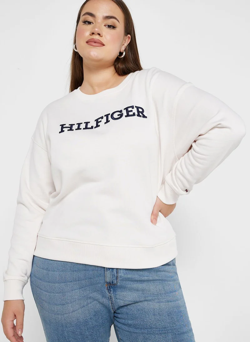 Tommy Hilfiger Plus Crew Neck Logo Sweatshirt