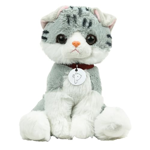 Made By Aliens Adorable Cat Stuffed Animal Plush Toy Premium Quality 8 Inch Soft and Cuddly Kitten with Cute Collar Perfect for Kids Cat Lovers and All Ages Mitty The Tabby Kitty - Image 1