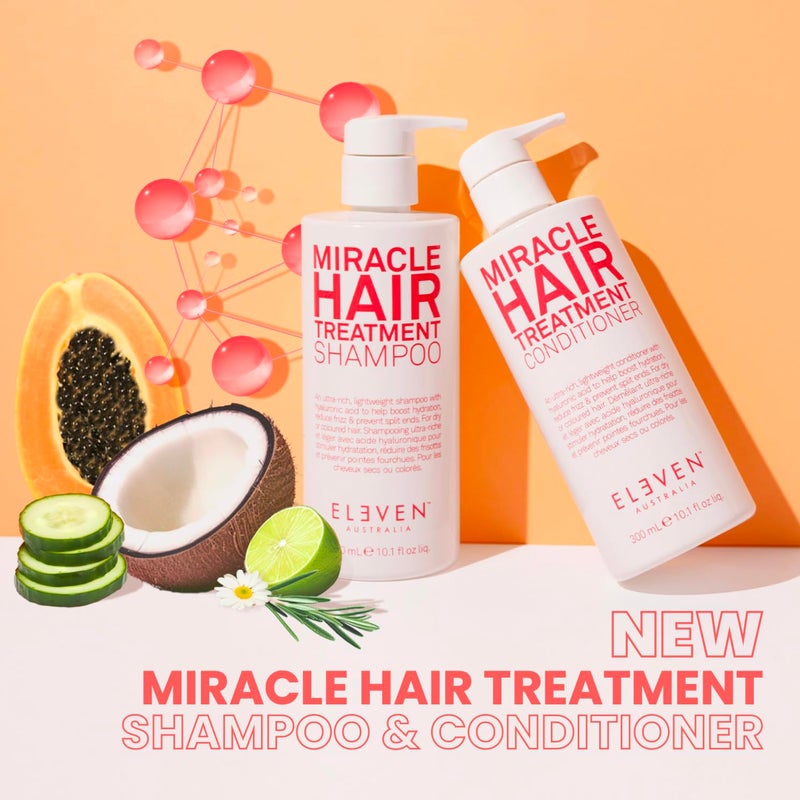 ELEVEN AUSTRALIA Miracle Hair Treatment Shampoo for Women & Men - Moisturizing Sulfate Free Shampoo for All Hair & Scalp Types, Helps Reduce Frizz, Prevents Split Ends, Adds Moisture - 10.1 fl oz - Image 2