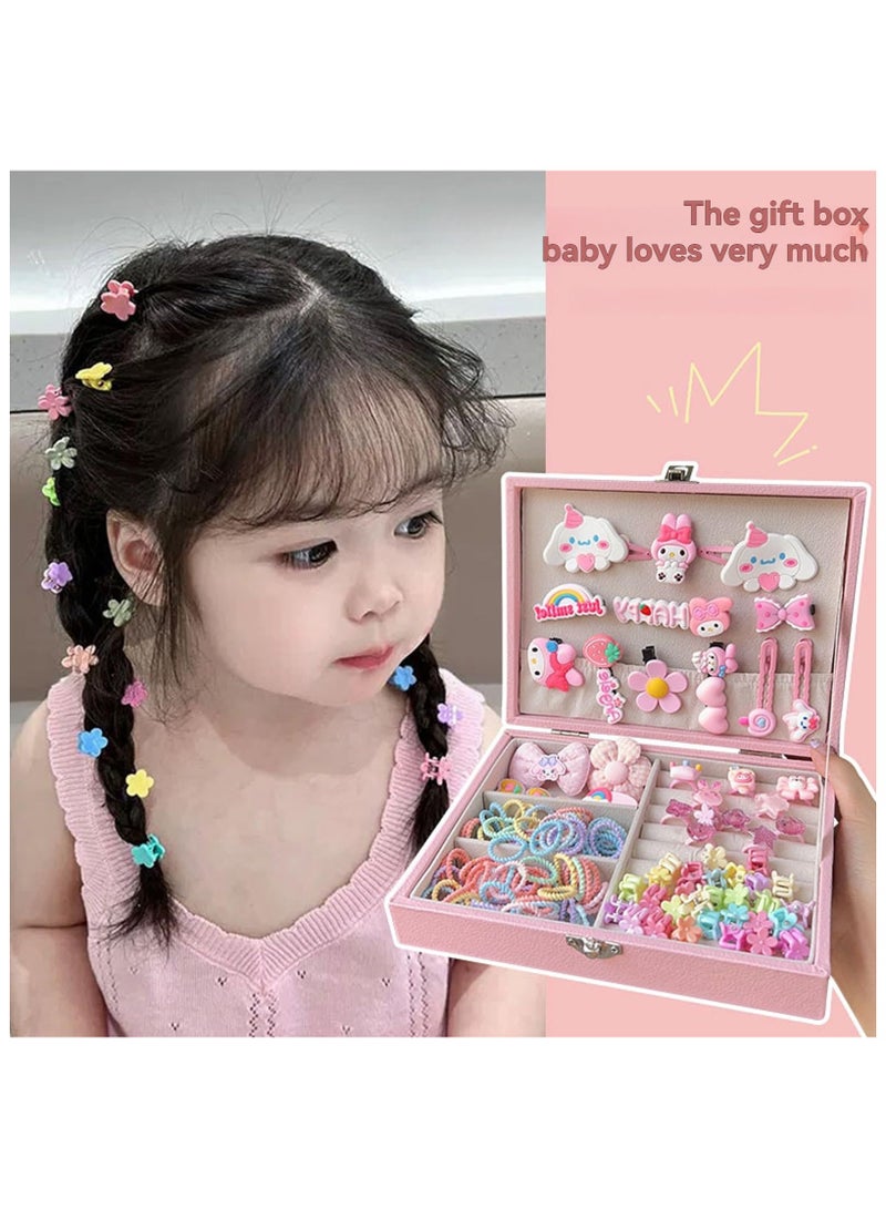 Mitoy 156PCS Hair Accessories Set, Girls Hair Dress Up Kit with Jewelry Box, Hair Ties, Hair Clips, Princess Dress Up Toys Deluxe Set, Gift Toys for Age 3 4 5 6 7 8 9 10 Girls Kids Toddlers (Pink) - Image 2