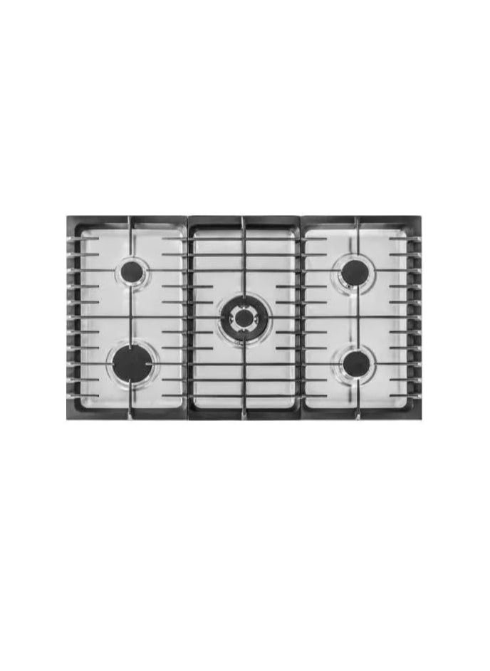 ZANUSSI built in gas hob 86cm ,5 burners, full safety, knob controls, Stainless Steel, silver ZGG96624XA 