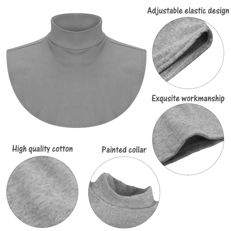 SATINIOR 5 Pieces Fake Turtleneck Dickey Collars Women Half Top Mock Collar Neck Wear in Sweater Hoodie High Neck Mock Collar (Classic Colors Set,Natural Style) - Image 3