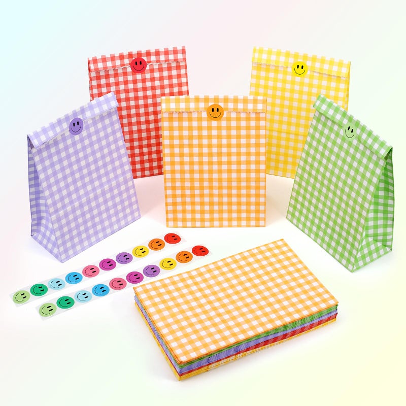 Wercokt 20Pcs Party Gift Bags With Stickers  9 X 5.9 X 3.1 Inches  Colorful Small Gift Bag  Birthday Goodie Bags For Kids  Baby Shower  Halloween  Wedding - Image 4