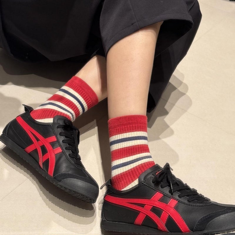 أونيتسوكا تايجر جلد طبيعي من الطبقة الأولى أحذية Onitsuka Tiger T-Toe سلسلة Mexic66 كلاسيكية رجعية للأزواج - Image 3
