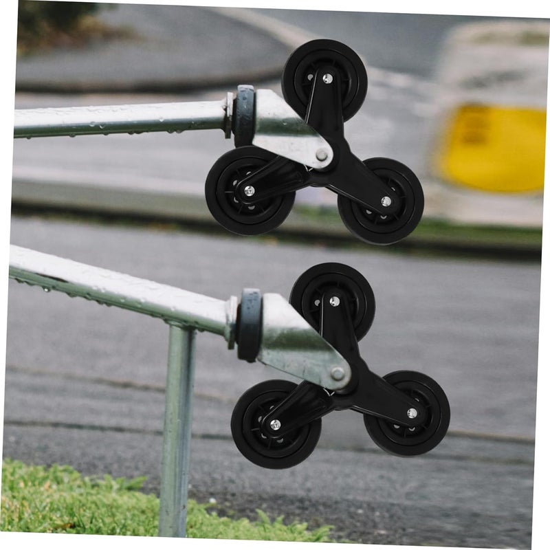 PartyKindom عجلات قوالب استبدال مثلثة لعربات تسوق تتسلق السلالم تدعم الأحمال الثقيلة قطعة واحدة - Image 5