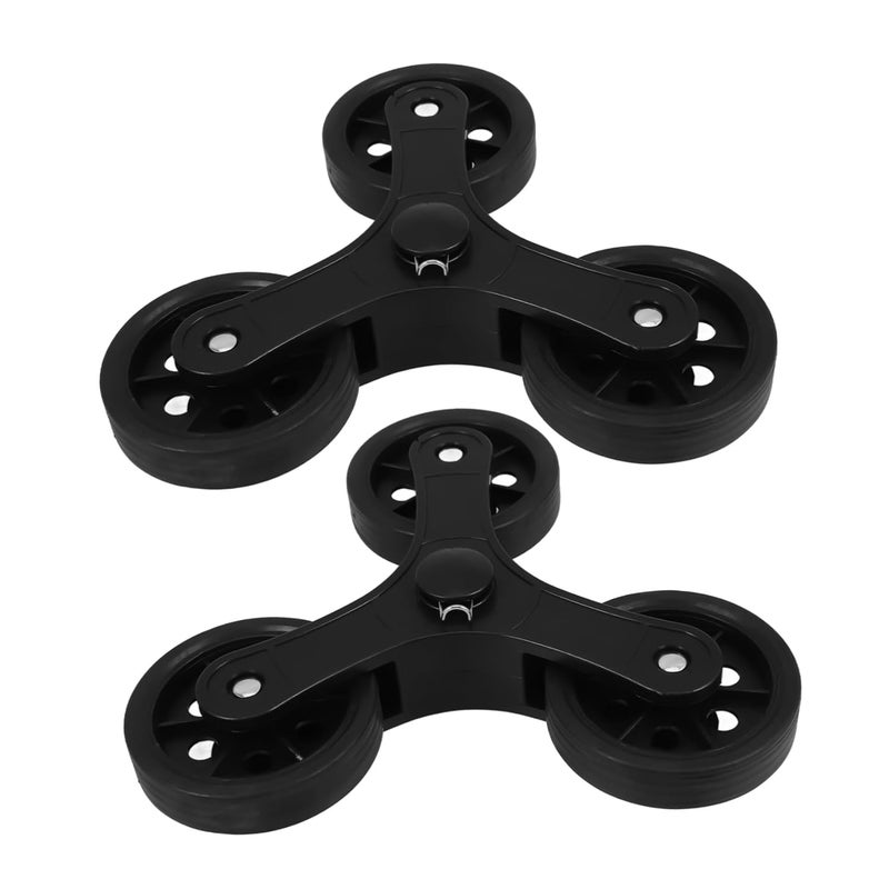 PartyKindom عجلات قوالب استبدال مثلثة لعربات تسوق تتسلق السلالم تدعم الأحمال الثقيلة قطعة واحدة - Image 2