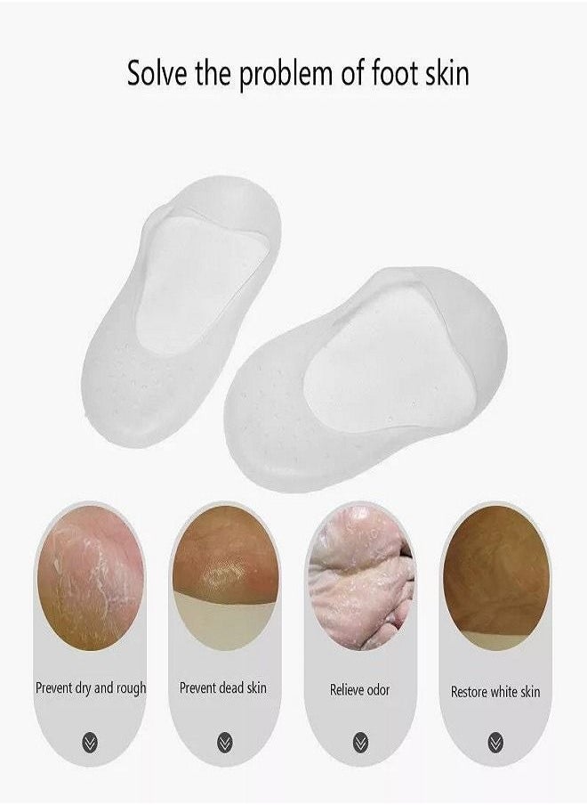 Generic Anti Crack Full Length Silicone Foot Protector Moisturizing Socks Beige  - Image 4