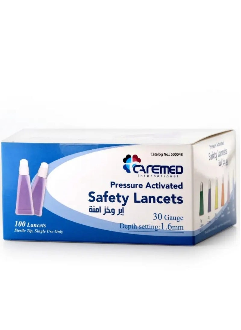 CAREMED Safety and Sterile Painless Lancets (30 G - 1.6 mm) 100 pieces  - Image 2