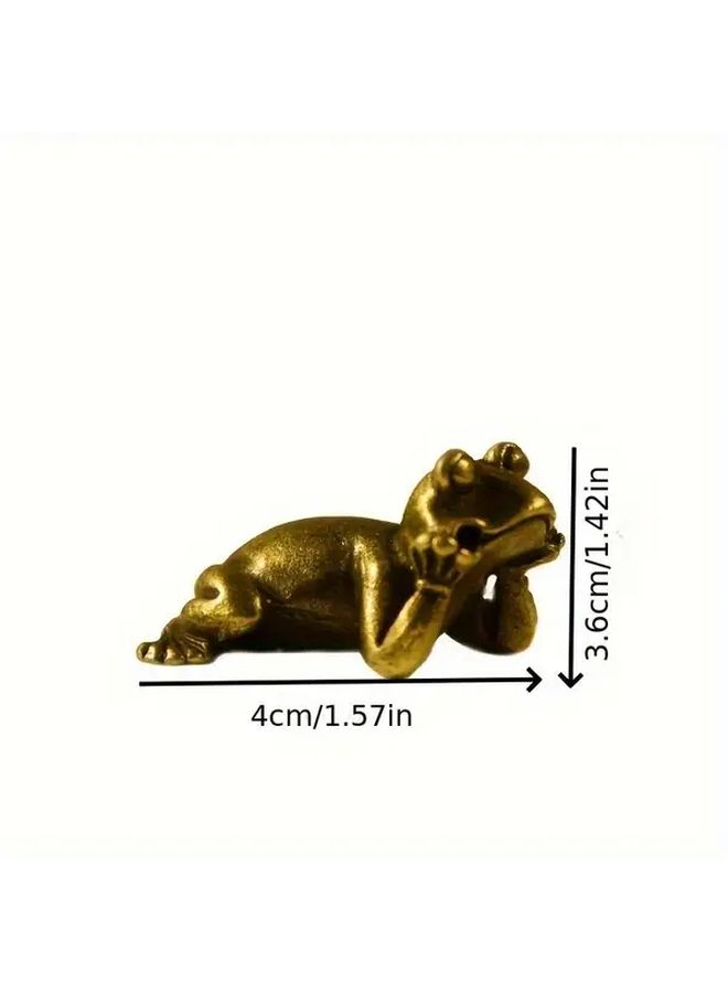 Vintage Bronze Frog Figurine Desktop Decor Style 3 Incense Holder Tea Pet Gift - Image 3