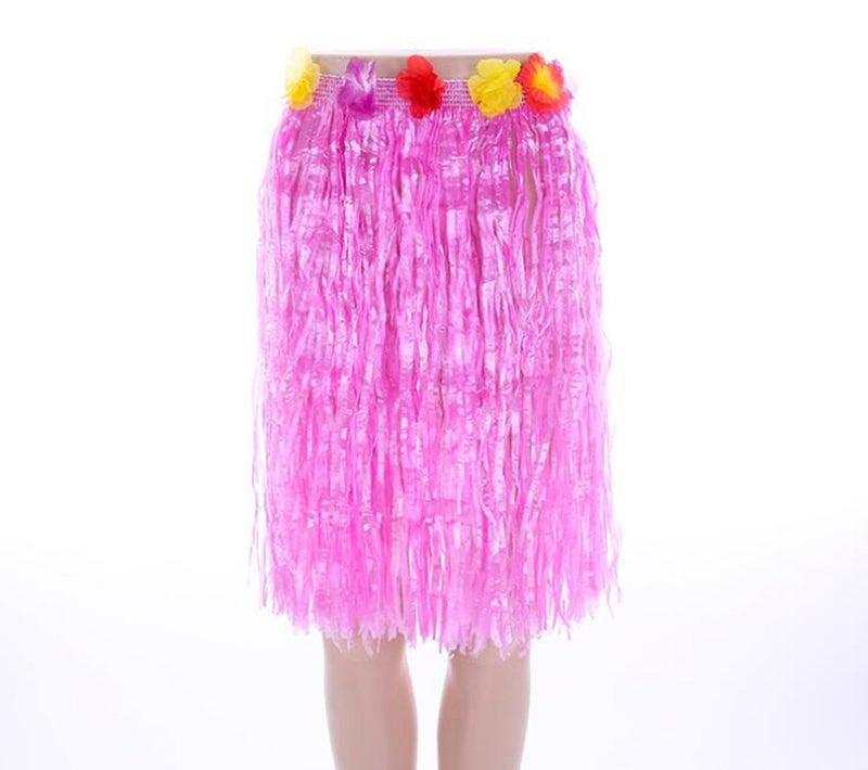 NEWCREATIVETOP 24" Adult's Flowered Luau Hula Skirts Pack of 6,Assorted Colors - Image 3