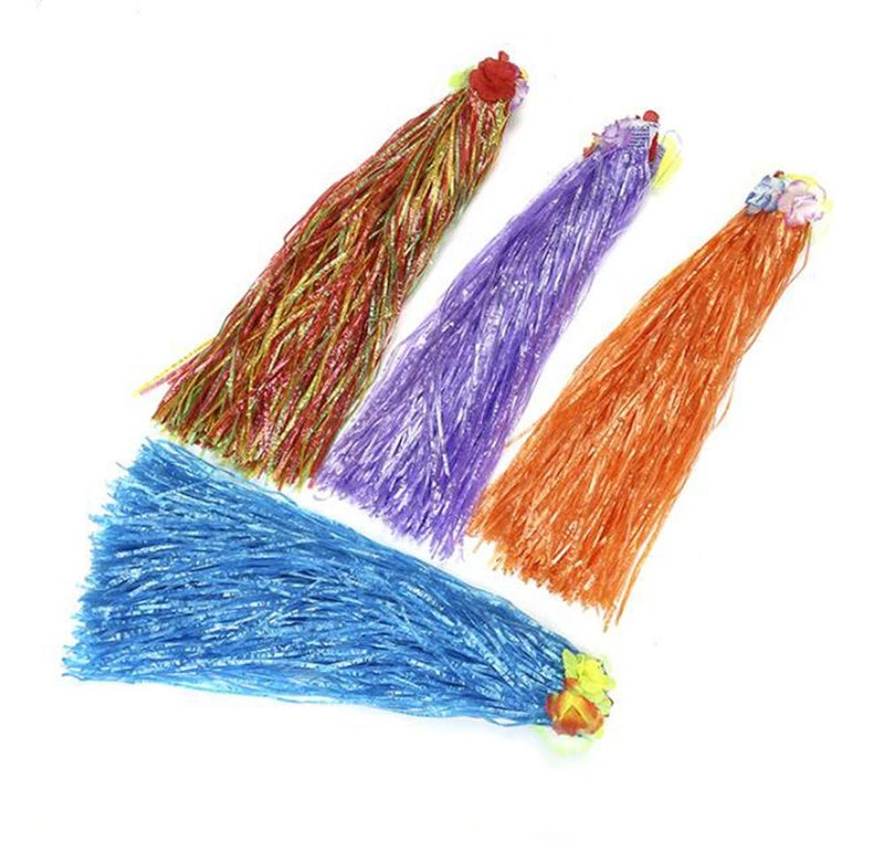NEWCREATIVETOP 24" Adult's Flowered Luau Hula Skirts Pack of 6,Assorted Colors - Image 4