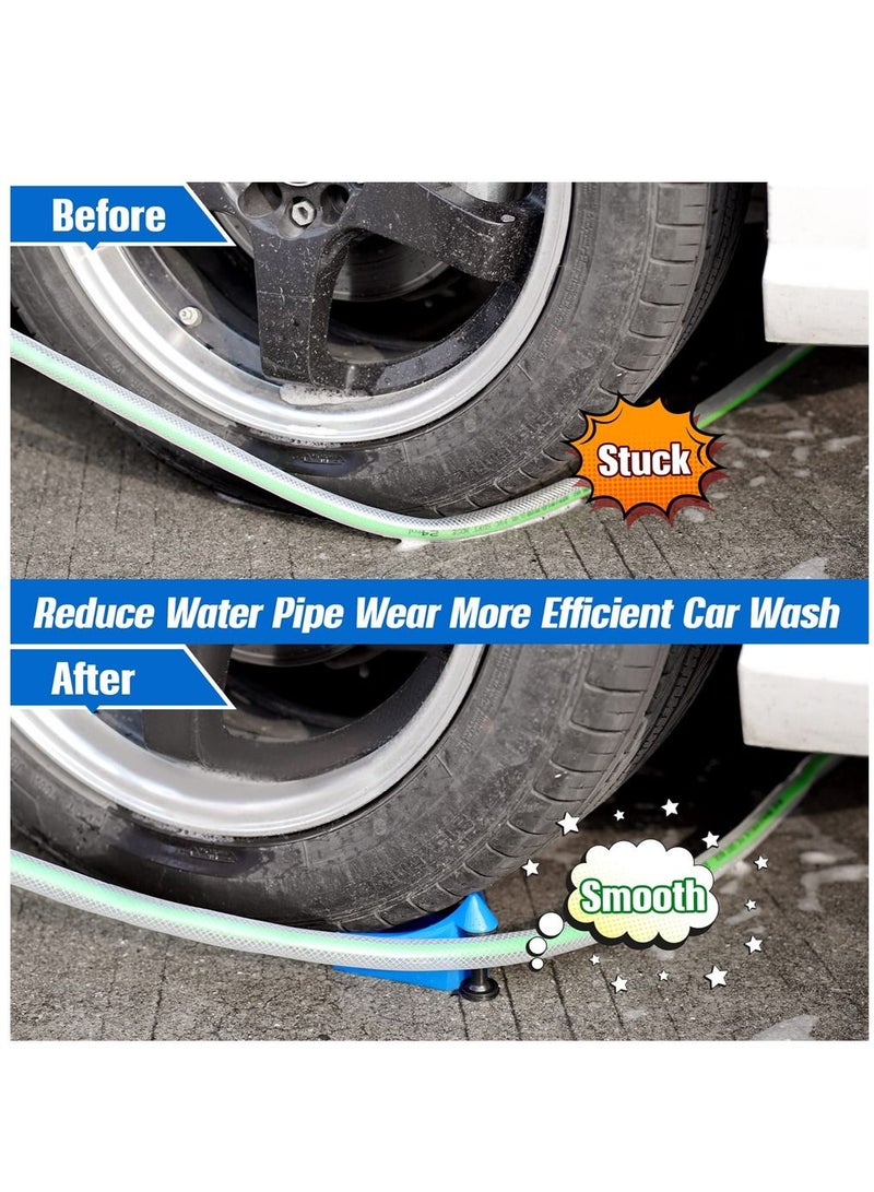 SYOSI Car Hose Guide, 4 Pcs Tire Hose Roller for Car Washing, Detailing Tire Hose Guide Preventing Pressure Washer Hose Stuck Under The Tires, Blue Car Plastic Wash Tool to Avoid Snagging - Image 5