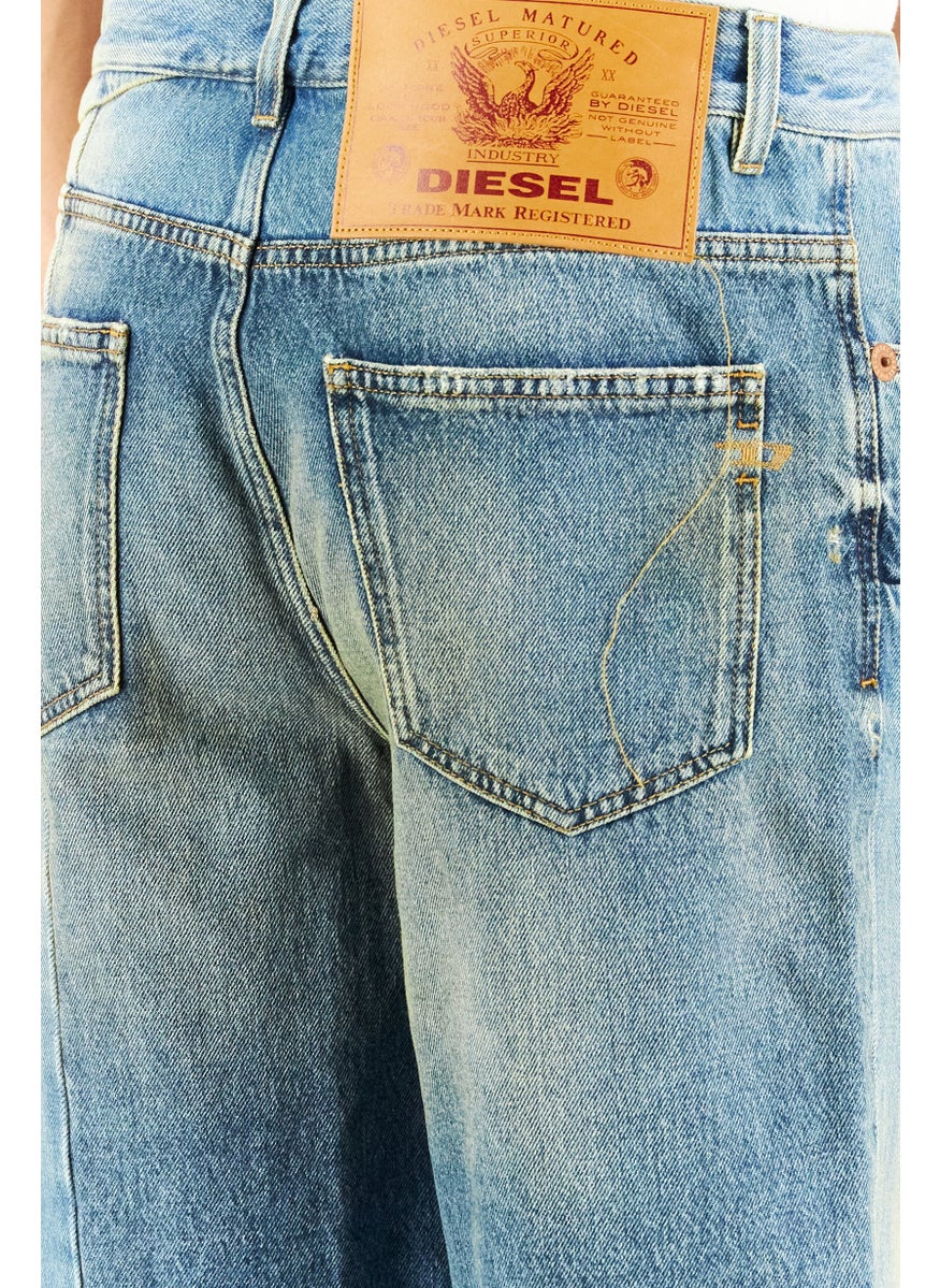 DIESEL Men Regular Fit Washed Denim Short, Blue  - Image 4