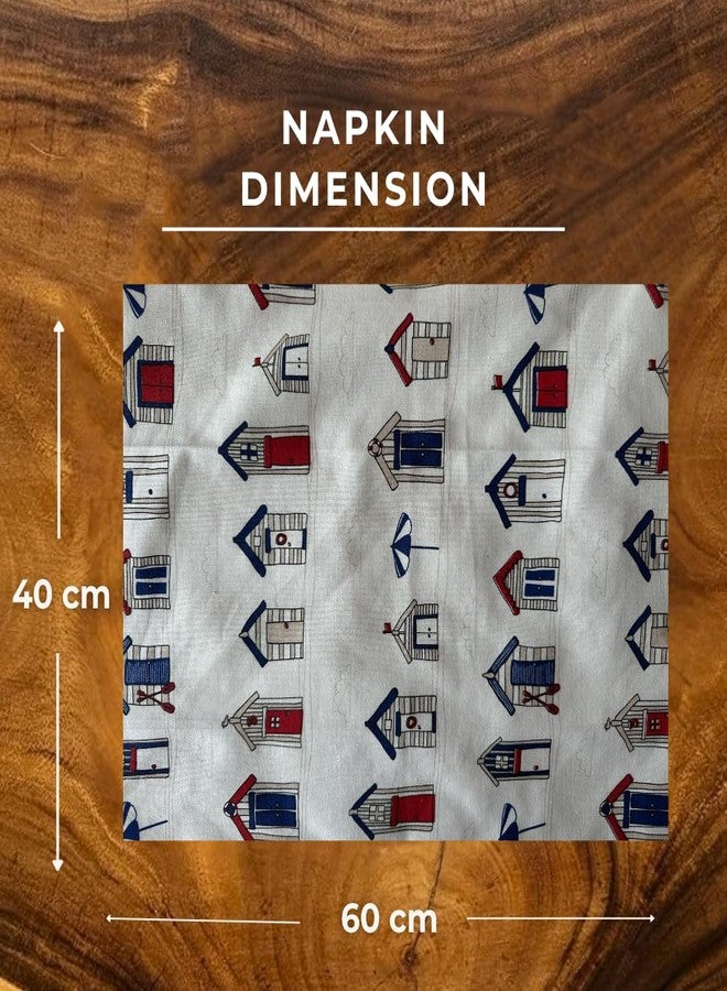 Oak & Lily Set of 3 Kitchen Napkins | Dish Towels | 100% Cotton | Premium European Quality | Washable, Large Size (40 * 60cm) Kitchen Cloth for Roti, Cleaning, Drying, Wiping | Red, White & Blue - Image 5