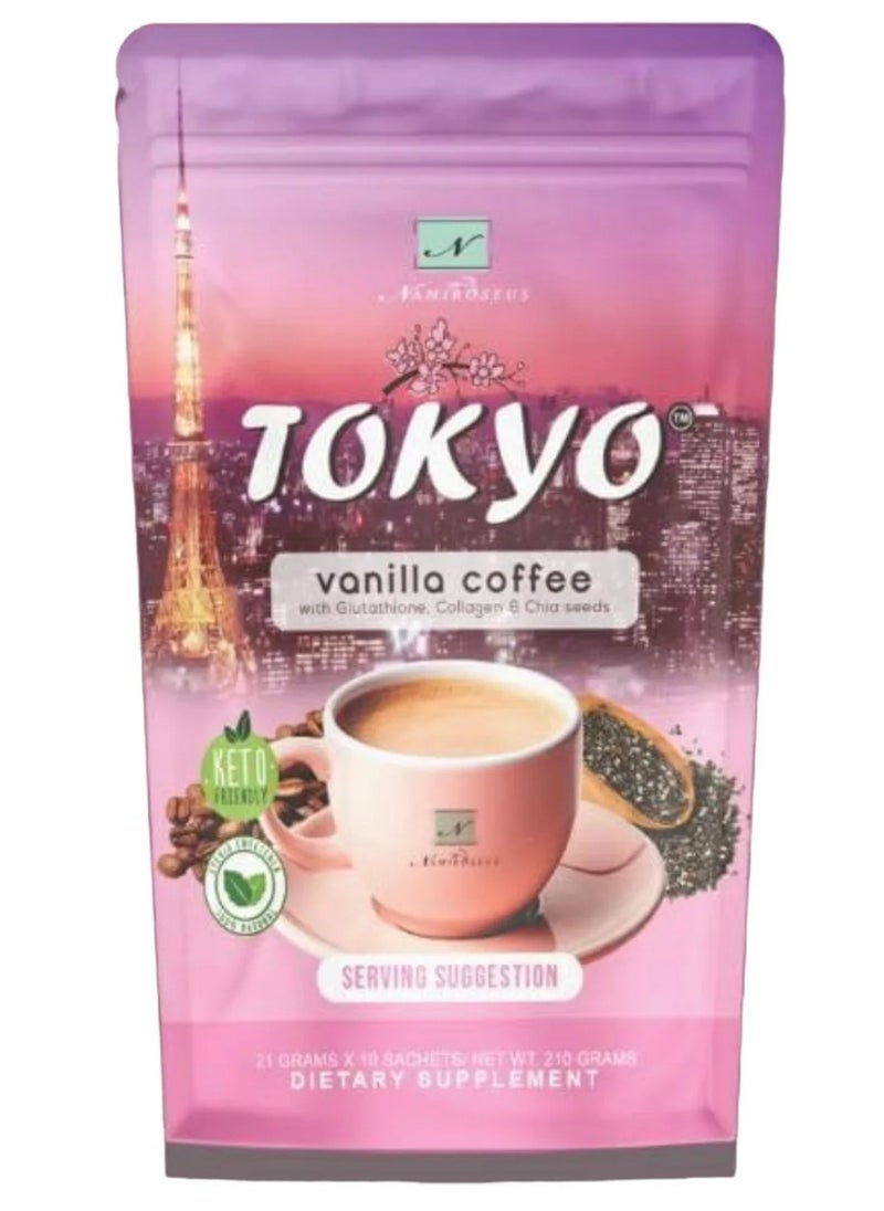 TOKYO Namericius Tokyo Vanilla Coffee, 21g x 10 Sachets 