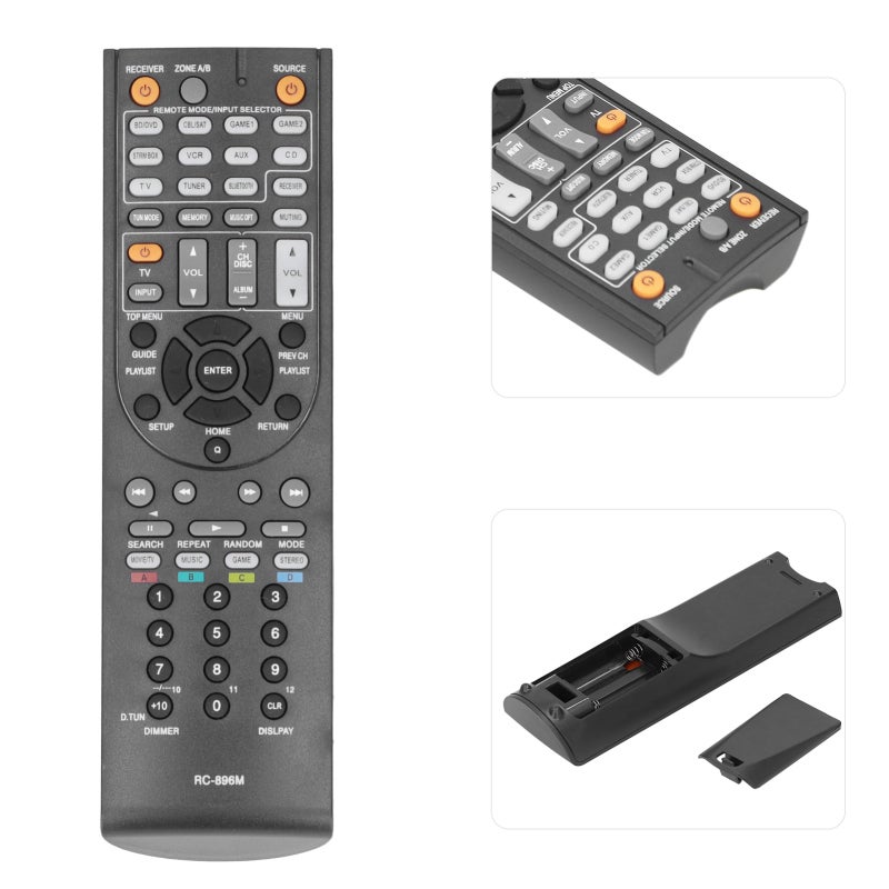 جهاز التحكم عن بعد RC-896M البديل المثالي لجهاز التحكم عن بعد لجهاز استقبال الصوت والفيديو من Onkyo - مصنوع من مادة ABS عالية الجودة باللون الأبيض لنظام الصوت المنزلي - Image 4