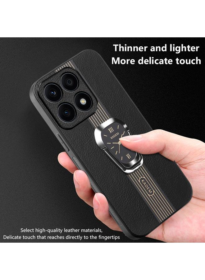 S-TOP Case For Honor X6A Magnetic Litchi Leather Back Phone Case with Holder - Image 4