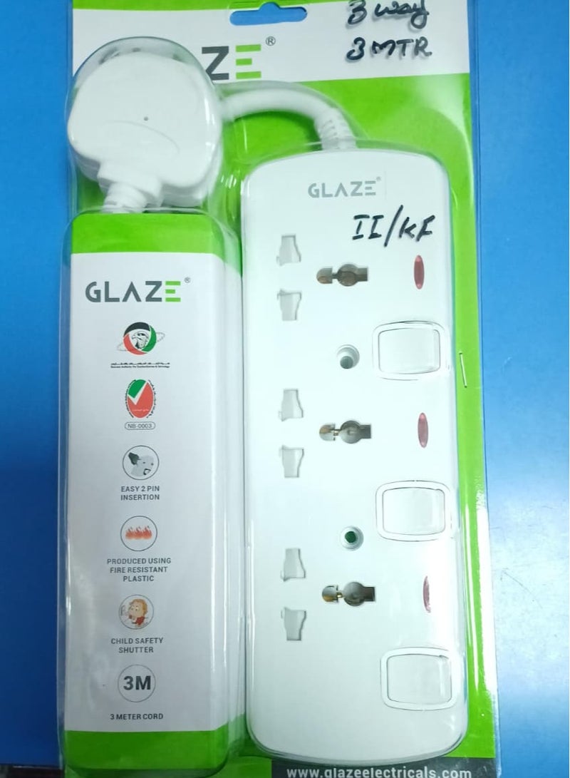 GLAZE EXTENSION SOCKET 3WAY 3MTR